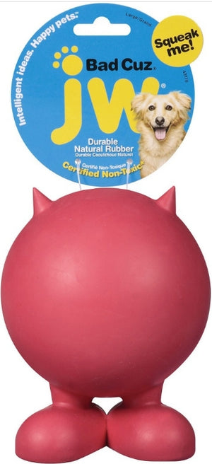 JW Pet Bad Cuz Squeaker Durable Natural Rubber Dog Toy - PetMountain.com