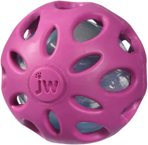 3 count JW Pet Crackle Heads Rubber Ball Dog Toy Medium