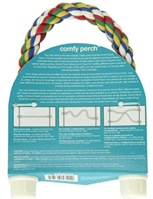 Large - 5 count JW Pet Flexible Multi-Color Comfy Rope Perch for Birds