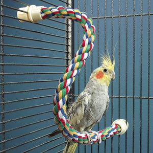 Large - 3 count JW Pet Flexible Multi-Color Comfy Rope Perch 28" Long for Birds