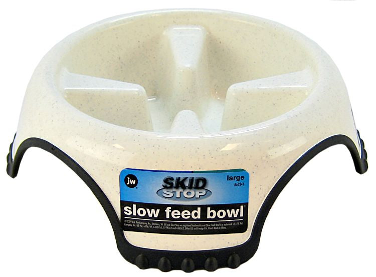 JW Pet Skid Stop Slow Feed Bowl - PetMountain.com