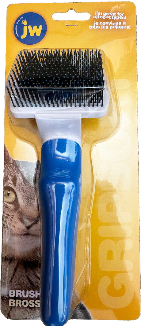 1 count JW Pet GripSoft Cat Brush for Regular Brushing
