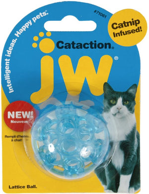 1 count JW Pet Cataction Catnip Infused Lattice Ball Cat Toy