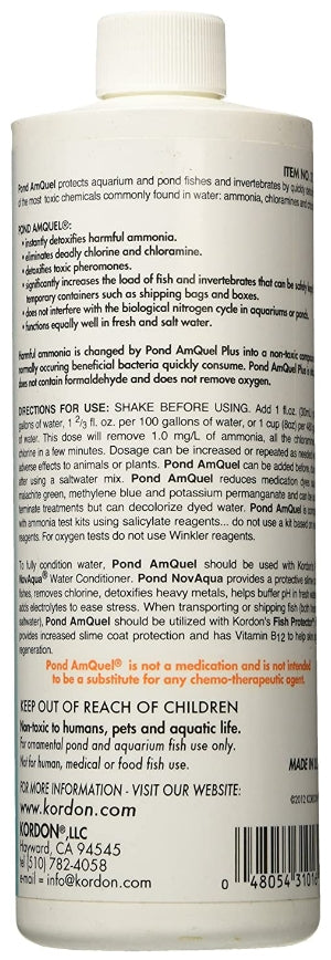 48 oz (3 x 16 oz) Kordon Pond AmQuel Ammonia Detoxifier Water Conditioner