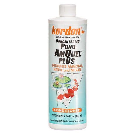 16 oz Kordon Pond AmQuel Plus Detoxifies Ammonia Nitrite and Nitrate Concentrated Water Conditioner