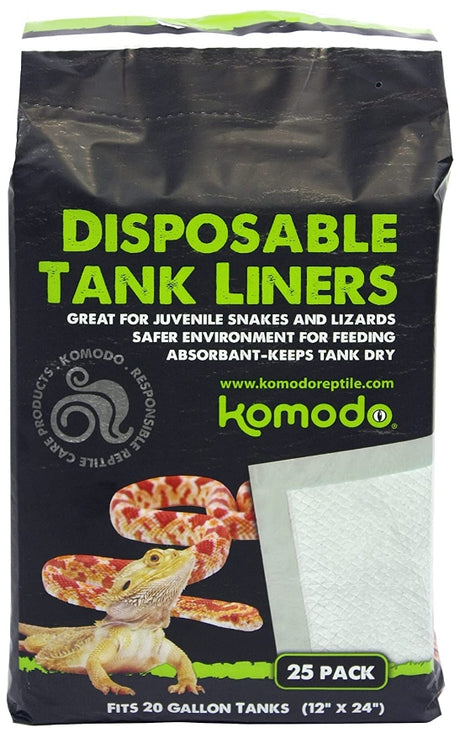 75 count (3 x 25 ct) Komodo Repti-Pads Disposable Tank Liners 12 x 24 Inch