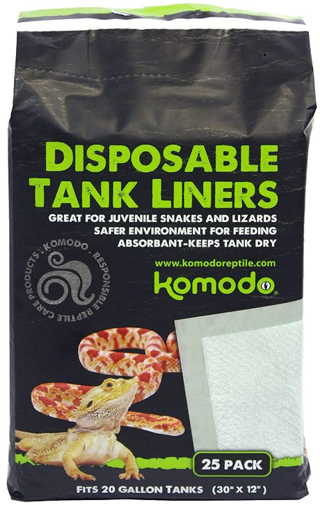 75 count (3 x 25 ct) Komodo Repti-Pads Disposable Tank Liners 12 x 30 Inch