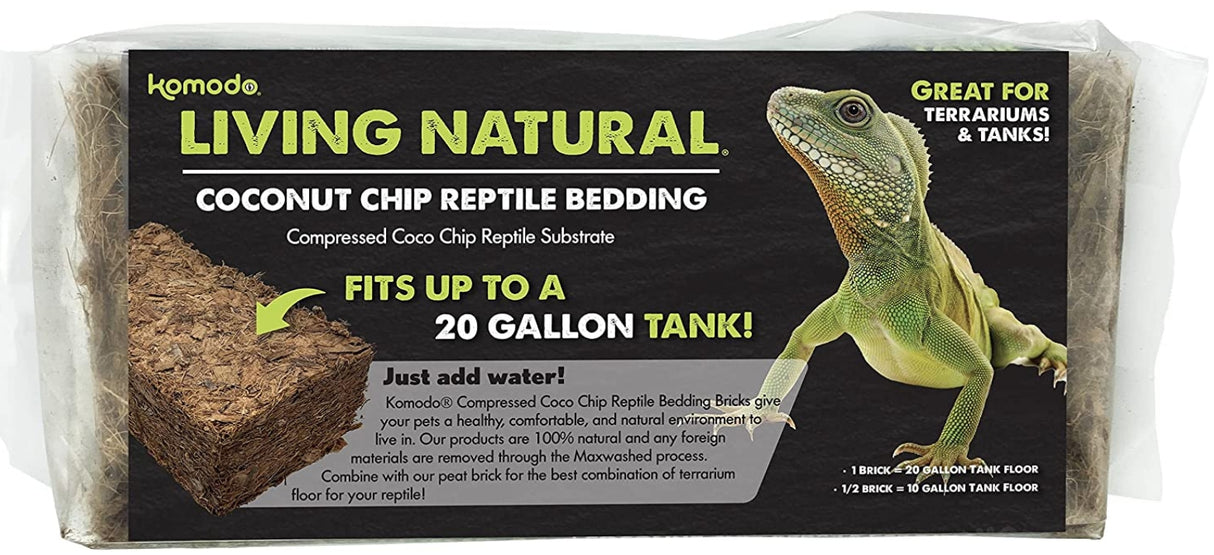 Komodo Living Natural Coconut Chip Reptile Bedding Brick - PetMountain.com