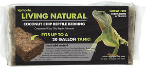 6 count (6 x 1 ct) Komodo Living Natural Coconut Chip Reptile Bedding Brick