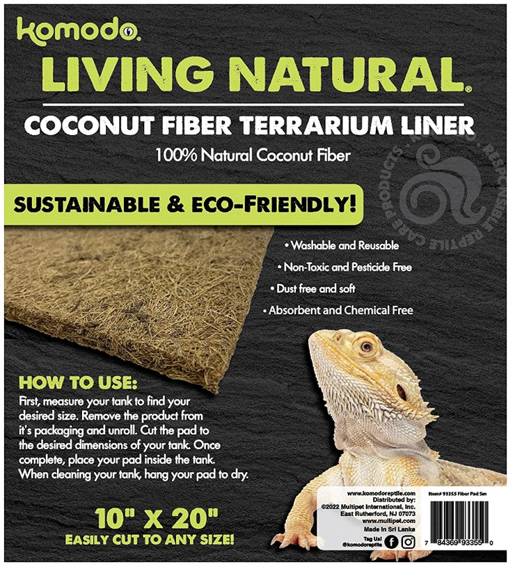 Komodo Living Natural Coconut Fiber Terrarium Liner 10 x 20 Inch - PetMountain.com