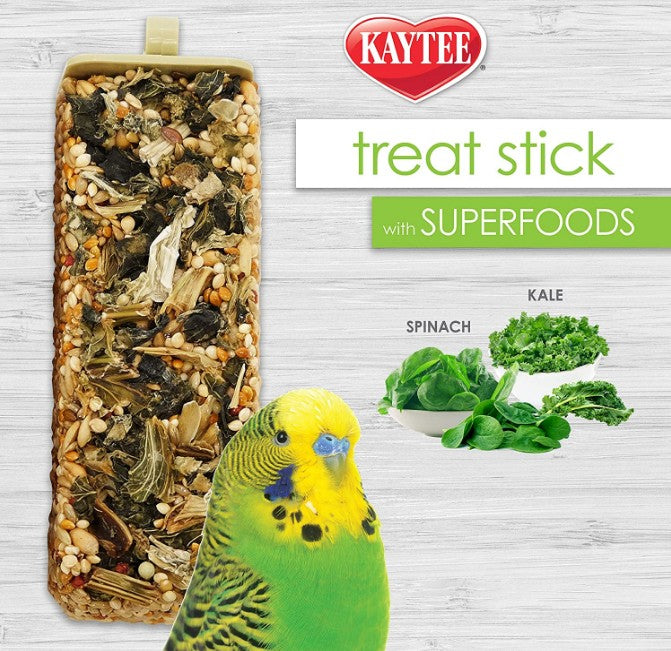 33 oz (6 x 5.5 oz) Kaytee Superfoods Avian Treat Stick Spinach and Kale