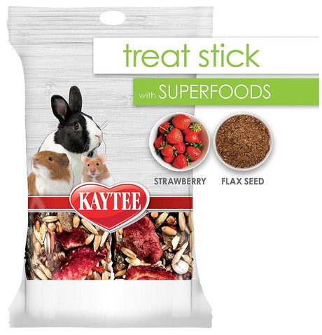 33 oz (6 x 5.5 oz) Kaytee Superfoods Small Animal Treat Stick Strawberry and Flax