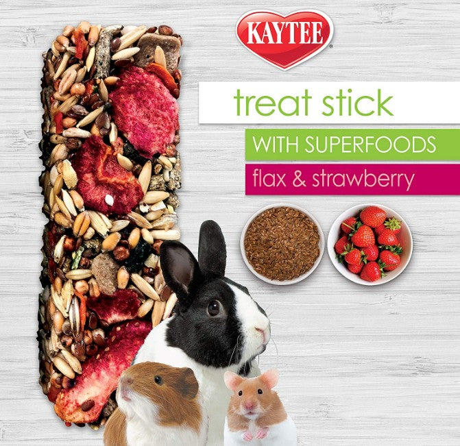 5.5 oz Kaytee Superfoods Small Animal Treat Stick Strawberry and Flax