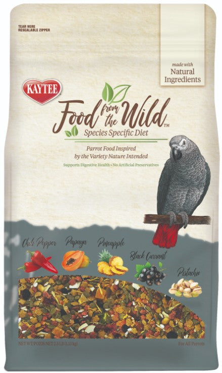 7.5 lb (3 x 2.5 lb) Kaytee Food From The Wild Parrot Food For Digestive Health