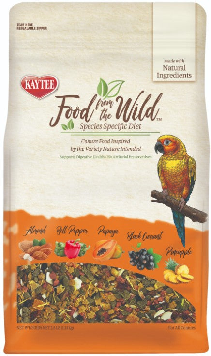 7.5 lb (3 x 2.5 lb) Kaytee Food From The Wild Conure Food For Digestive Health