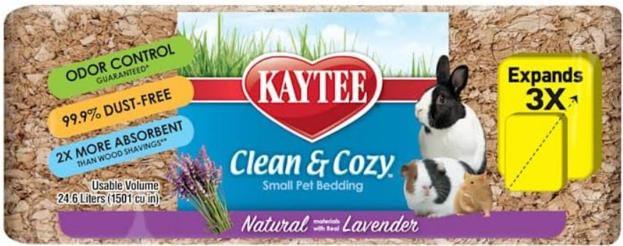 73.8 Liter (3 x 24.6 L) Kaytee Clean and Cozy Natural Small Pet Bedding with Lavendar