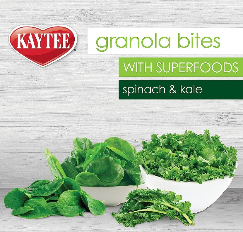 4.5 oz Kaytee Granola Bites with Super Foods Spinach and Kale