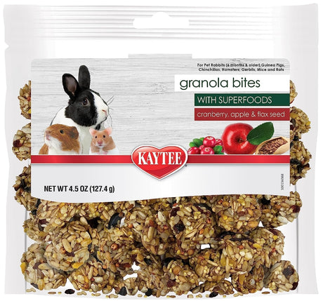 4.5 oz Kaytee Granola Bites with Super Foods Cranberry, Apple and Flax