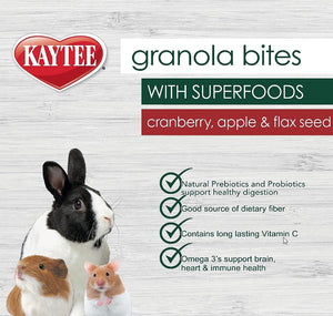 4.5 oz Kaytee Granola Bites with Super Foods Cranberry, Apple and Flax