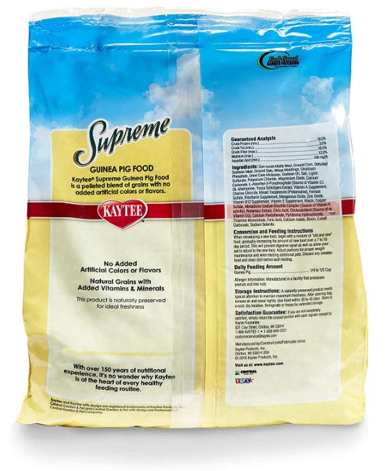 30 lb (6 x 5 lb) Kaytee Supreme Fortified Daily Diet Guinea Pig