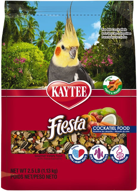 7.5 lb (3 x 2.5 lb) Kaytee Fiesta Cockatiel Gourmet Variety Diet