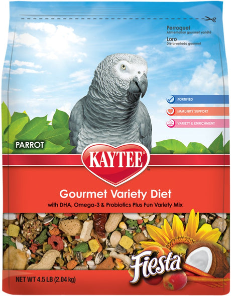 18 lb (4 x 4.5 lb) Kaytee Fiesta Parrot Gourmet Variety Diet