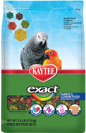 7.5 lb (3 x 2.5 lb) Kaytee Exact Rainbow Optimal Nutrition Diet Parrot and Conure