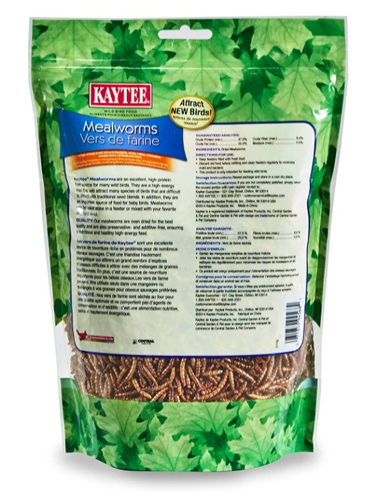 42 oz (6 x 7 oz) Kaytee Mealworms Wild Bird Food