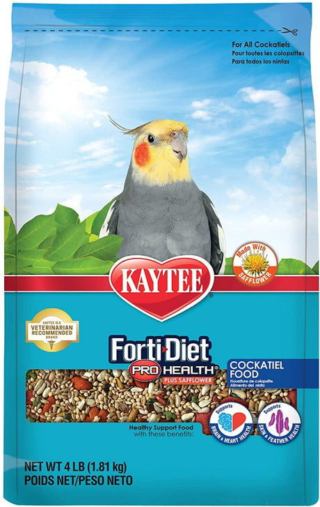 12 lb (3 x 4 lb) Kaytee Forti Diet Pro Health Safflower Healthy Diet Cockatiel