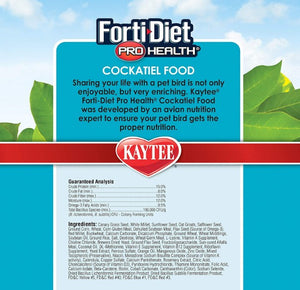 20 lb (4 x 5 lb) Kaytee Forti Diet Pro Health Cockatiel Food