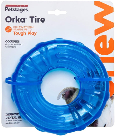 3 count Petstages Orka Tire Treat Dispensing Chew Toy for Dogs