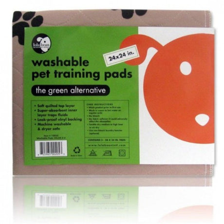 6 count (3 x 2 ct) Lola Bean Washable Pet Training Pads Large