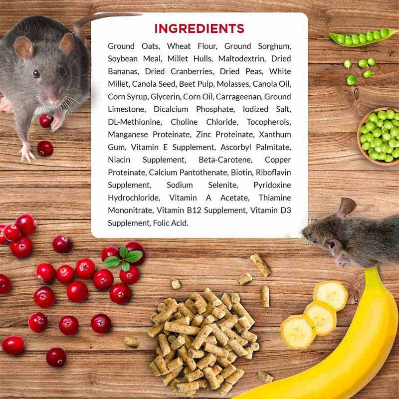 Lafeber Nutritionally Complete Adult Rat Food with Bananas Cranberries and Peas - PetMountain.com