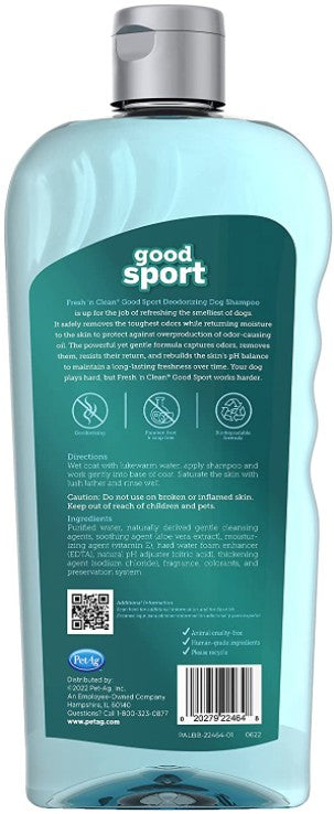 54 oz (3 x 18 oz) Fresh n Clean Good Sport Deodorizing Dog Shampoo