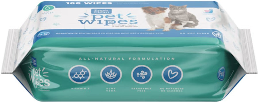 300 count (3 x 100 ct) Fresh n Clean Pet Wipes for Dogs and Cats