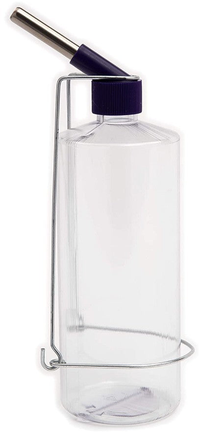 32 oz Lixit Deluxe Heavy Duty Plastic Bottle with Wire Holder Clear