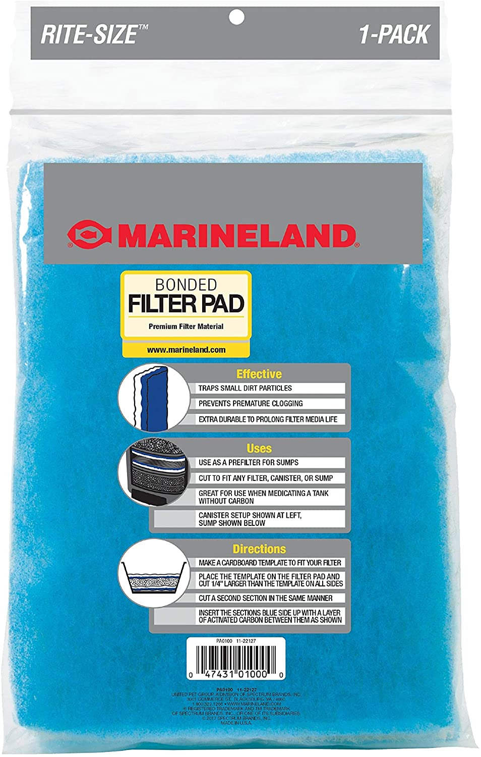 Marineland Rite-Size Bonded Filter Pad - PetMountain.com