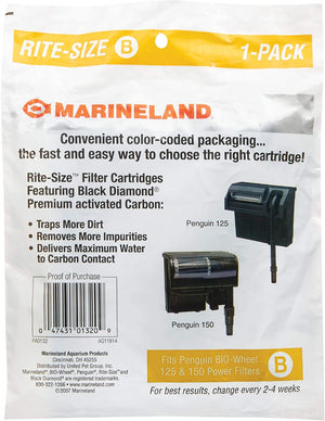 12 count Marineland Rite-Size B Cartridge (Penguin 110B, 125B and 150B)