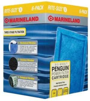 6 count Marineland Rite-Size B Cartridge (Penguin 110B, 125B and 150B)