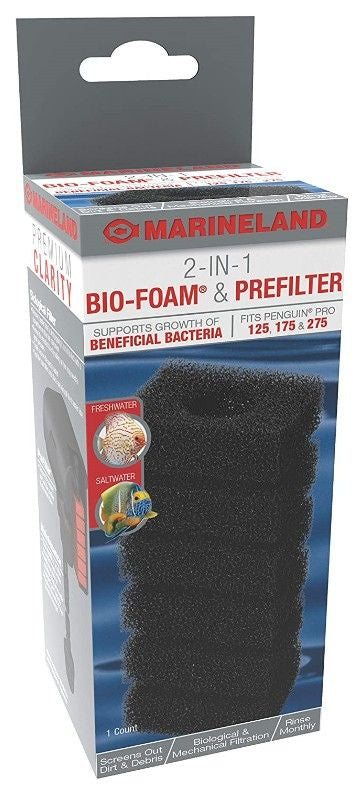6 count Marineland 2 in 1 Bio Foam Prefilter Penguin Pro 125, 175 and 275