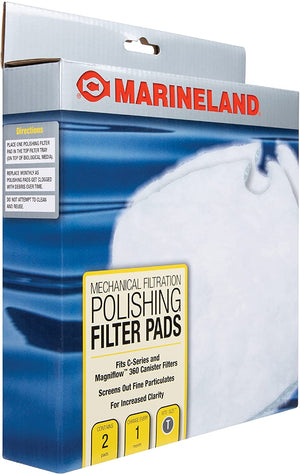 2 count Marineland Polishing Filter Pads for Canister Filters Rite-Size T
