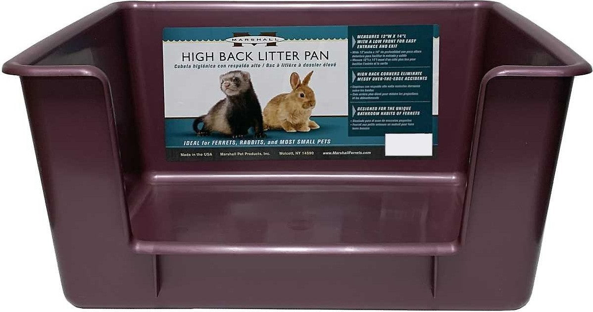 High back litter discount pan