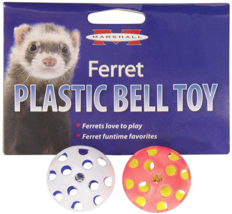 12 count (6 x 2 ct) Marshall Plastic Ferret Bell Toys
