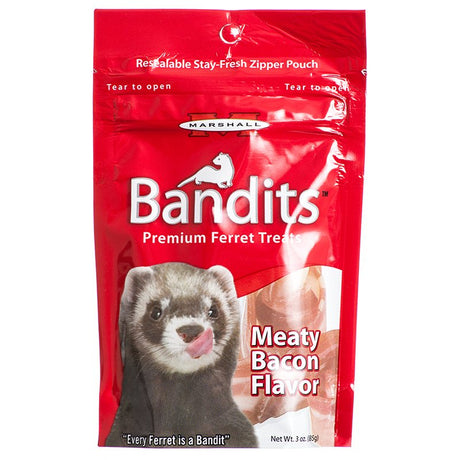 30 oz (10 x 3 oz) Marshall Bandits Premium Ferret Treats Bacon Flavor