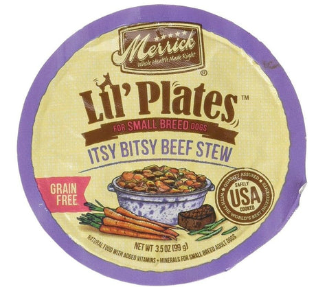 21 oz (6 x 3.5 oz) Merrick Lil' Plates Grain Free Itsy Bitsy Beef Stew