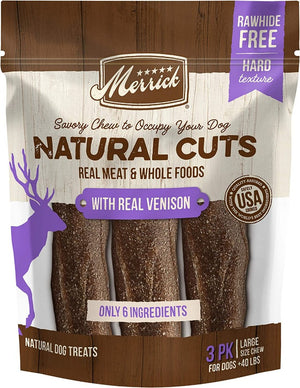 Merrick Natural Cut Venison Chew Treats Large - PetMountain.com