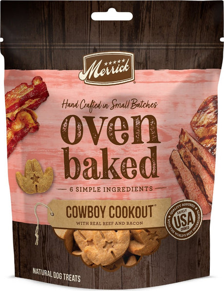 132 oz (12 x 11 oz) Merrick Oven Baked Cowboy Cookout Real Beef & Bacon Dog Treats
