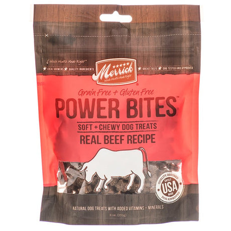 6 oz Merrick Power Bites Dog Treats Real Texas Beef