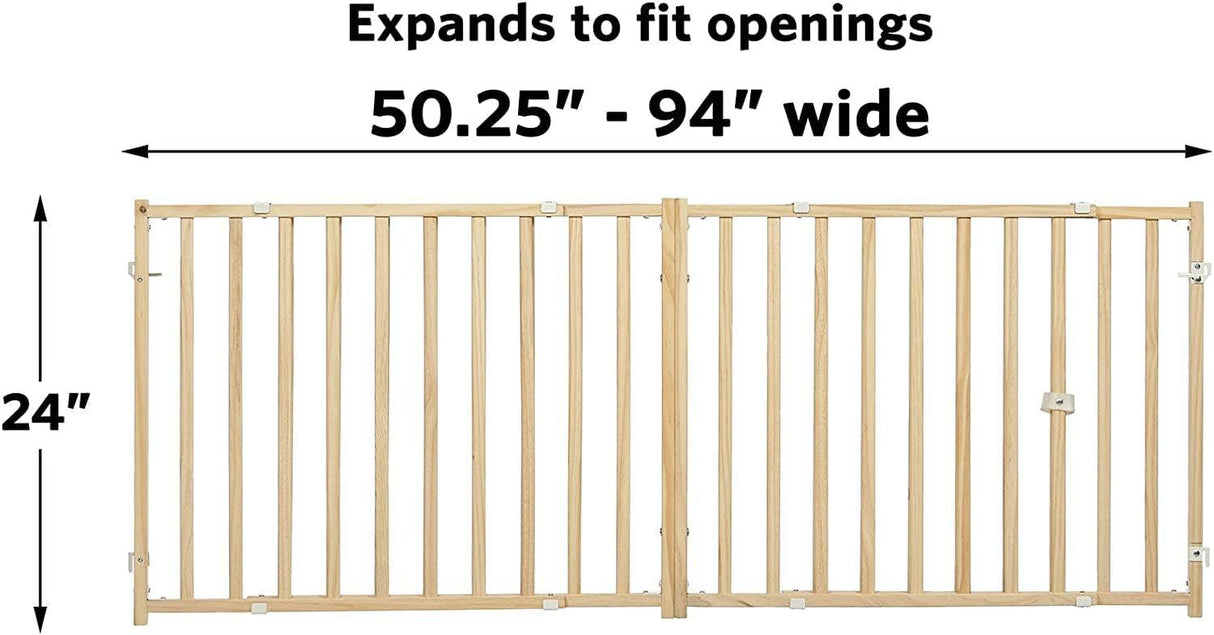 MidWest Extra Wide Swing Through Wood Gate 24" Tall - PetMountain.com