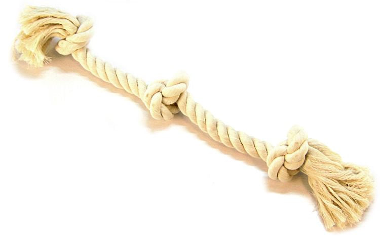 Mammoth Pet Flossy Chews 3 Knot Rope Tug Toy for Dogs White - PetMountain.com